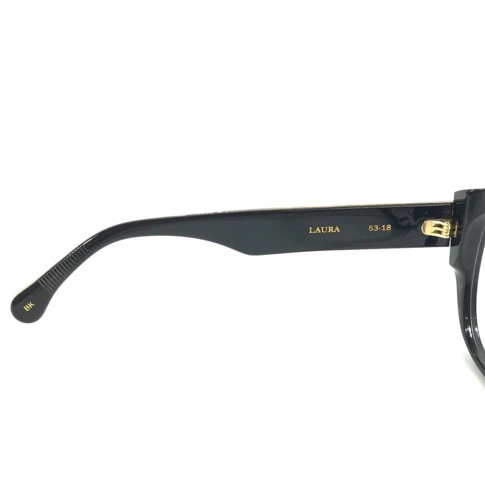 Alfred Kerbs Eyeglasses Frames LAURA BK Shiny Black Cat Eye Full Rim 53-18-142